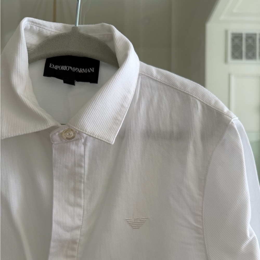 Emporio Armani Pristine White Button Down Classic Shirt Sz 6